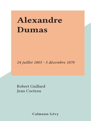 cover image of Alexandre Dumas